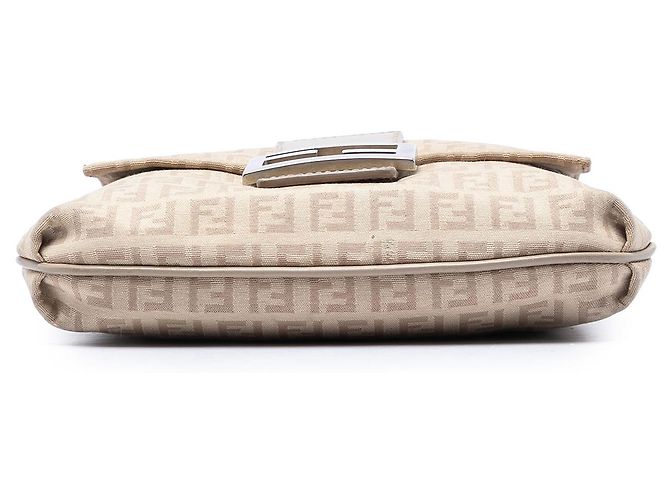 Borsa a tracolla Fendi Brown Zucchino Canvas Marrone Beige - vista 3