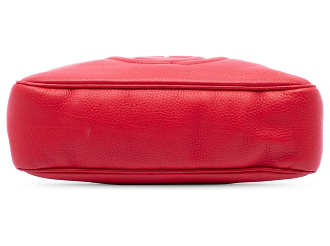 Bolsa de Ombro Gucci Soho com Corrente e Zíper em Couro de Bezerro Vermelho - vista 3