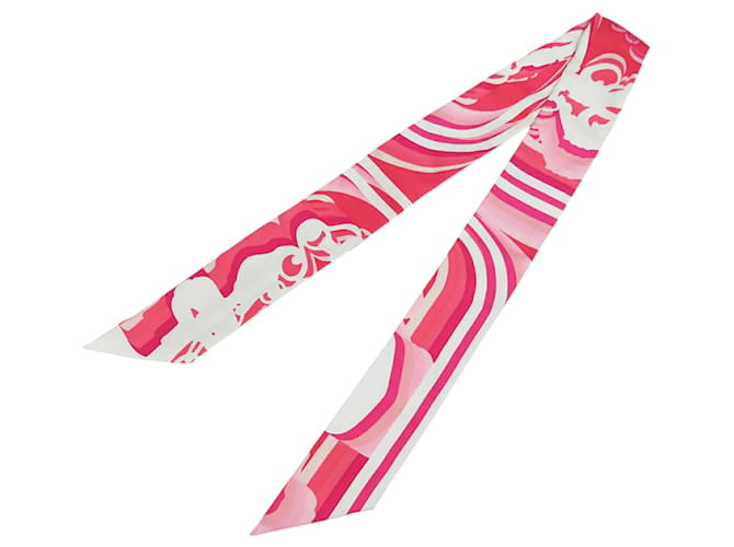 Twilly Hermès Pink Brides de Gala Shadow in seta Rosa - vista 2
