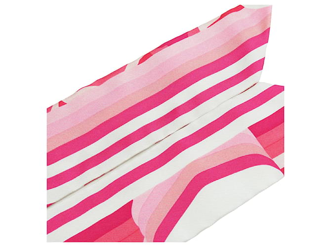 Twilly Hermès Pink Brides de Gala Shadow in seta Rosa - vista 7