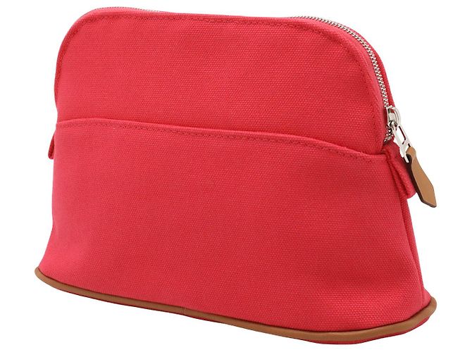 Hermès Pink Toile Bolide Trousse De Voyage Pouch PM Rosa - vista 2