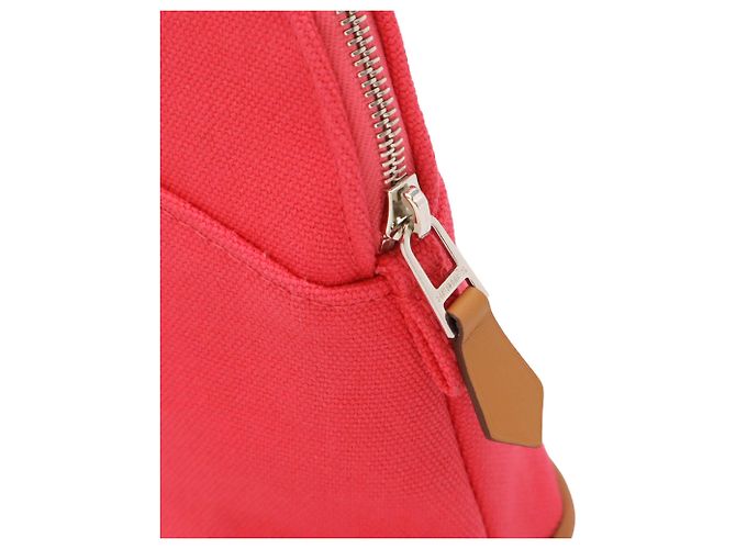 Hermès Pink Toile Bolide Trousse De Voyage Pouch PM Rosa - vista 4