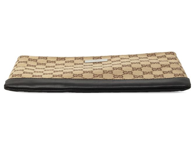 Clutch Gucci in tela GG beige - vista 3