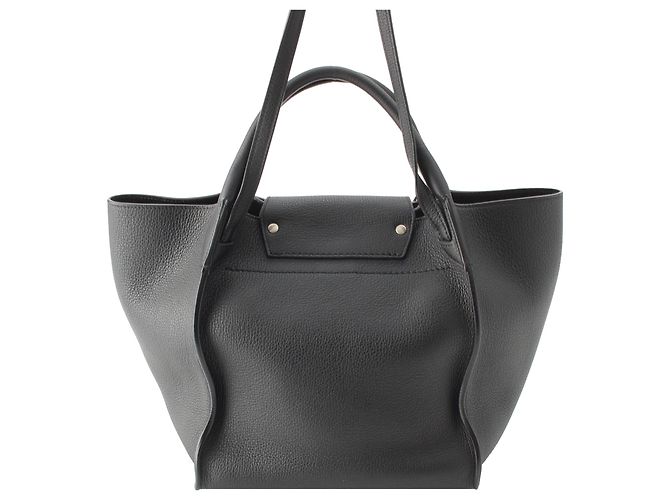 Céline Celine Big Bag Medium in pelle di vitello grana naturale morbida nera Nero - vista 2
