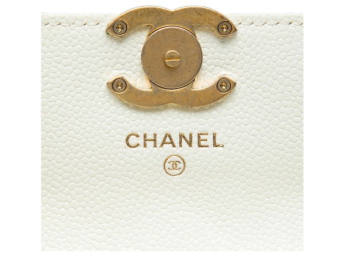 Borsa cintura a catena Chanel Melody in pelle caviar matelassé bianca - vista 5