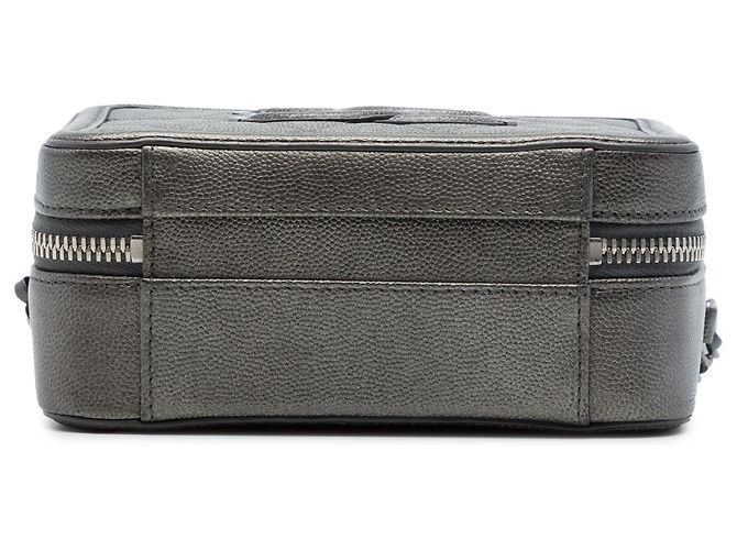 Chanel Vanity Case Small Metallic Caviar CC Filigree Grigio Marrone Grigio antracite - vista 3