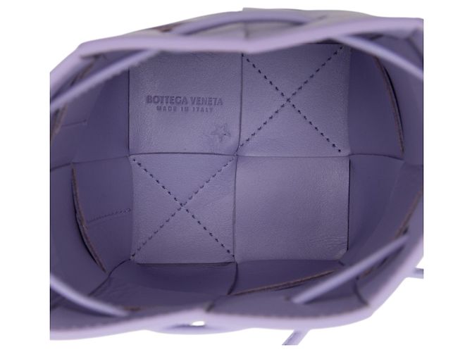 Borsa a secchiello Bottega Veneta Mini Nappa Maxi Intrecciato Cassette Viola Porpora Lavanda - vista 4