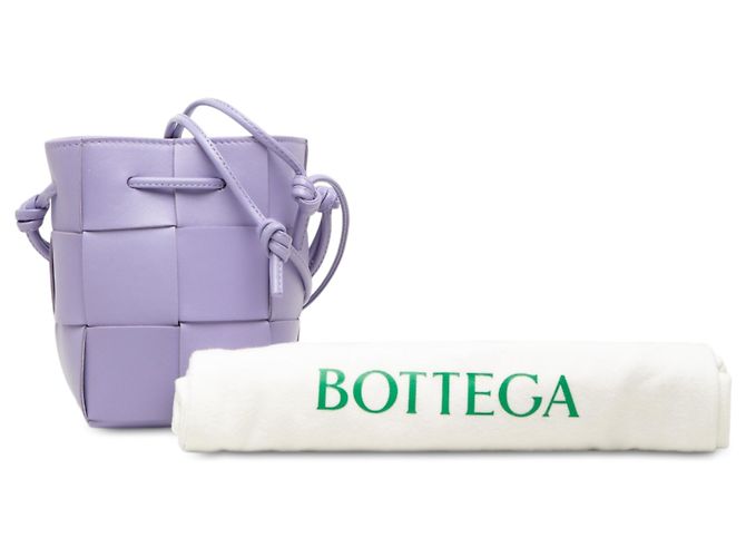 Borsa a secchiello Bottega Veneta Mini Nappa Maxi Intrecciato Cassette Viola Porpora Lavanda - vista 7