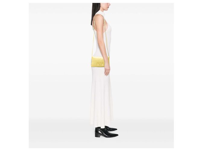 Salvatore Ferragamo Borsa a tracolla Viva Bow in pelle imbottita gialla Ferragamo Giallo - vista 6
