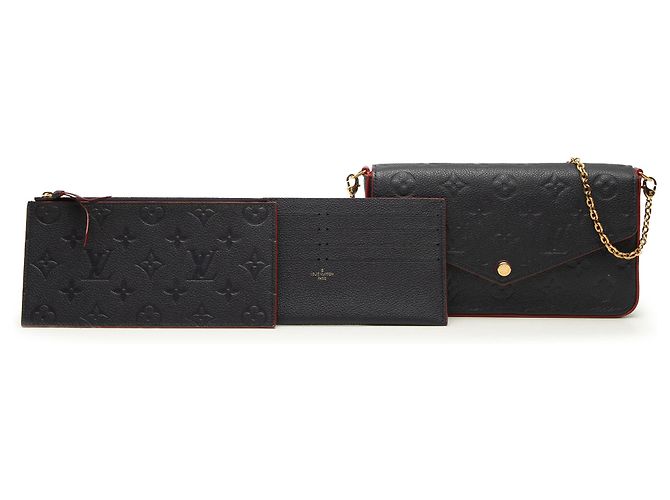 Louis Vuitton Black Monogram Empreinte Pochette Felicie Nero - vista 7