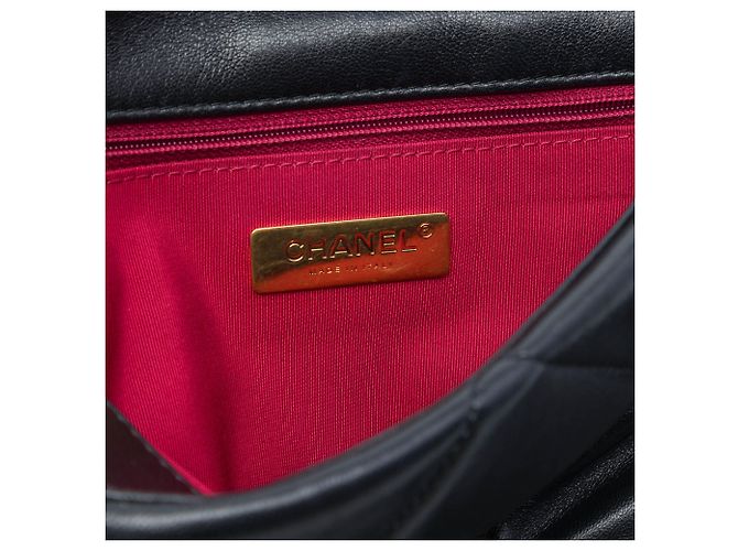 Chanel 19 Flap Large in Pelle di Agnello Nera Nero - vista 5