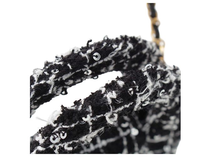 Clutch Chanel Nano Tweed Kelly Clutch on Chain Nera Nero - vista 10