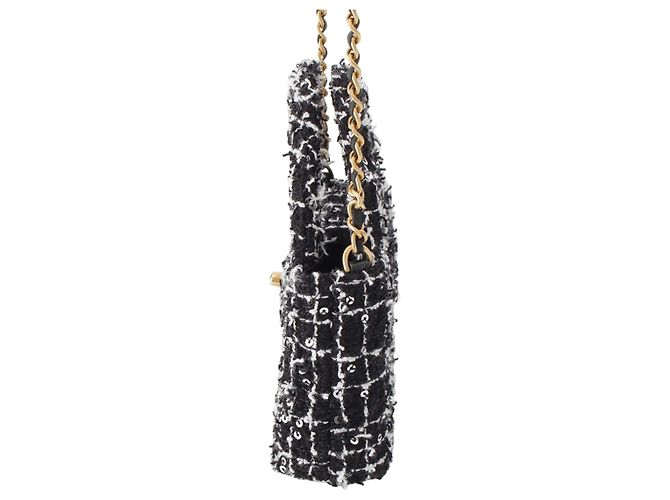 Clutch Chanel Nano Tweed Kelly Clutch on Chain Nera Nero - vista 12