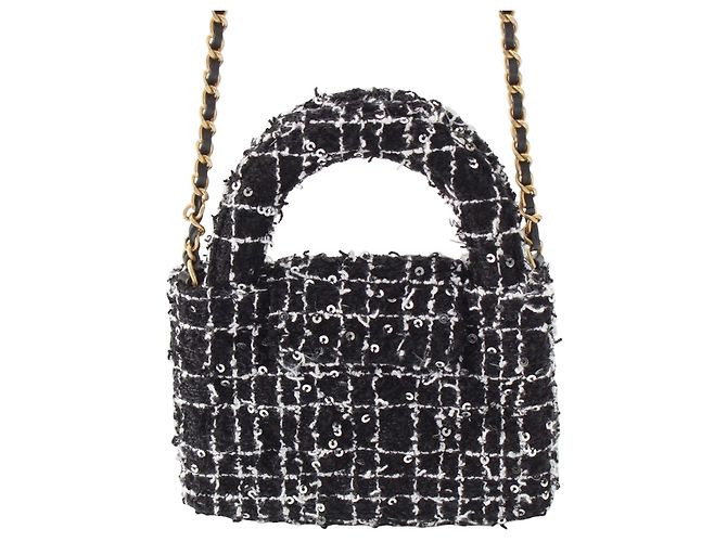 Clutch Chanel Nano Tweed Kelly Clutch on Chain Nera Nero - vista 2
