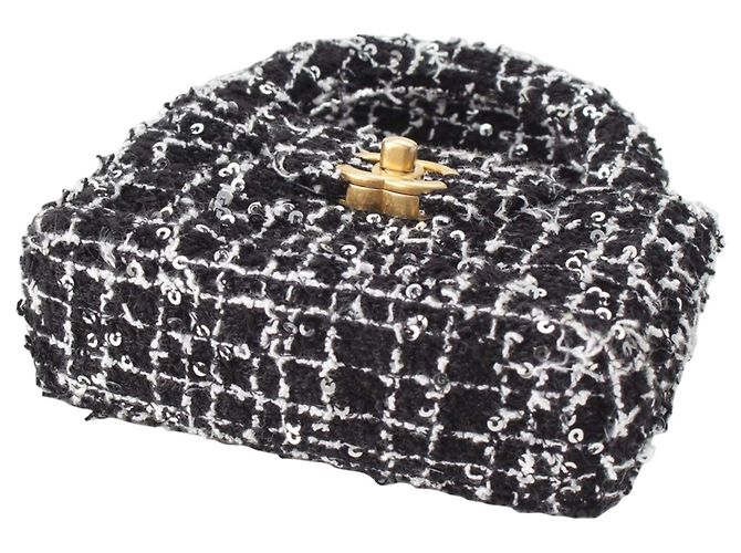 Clutch Chanel Nano Tweed Kelly Clutch on Chain Nera Nero - vista 3