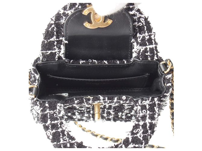 Clutch Chanel Nano Tweed Kelly Clutch on Chain Nera Nero - vista 4