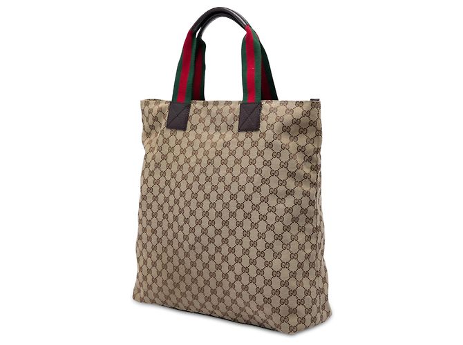 Gucci Beige GG Canvas Web Vertical Tote - Ansicht 2