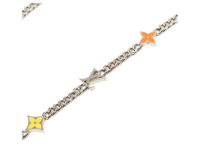 Collana Row Monogram in ottone argentato Louis Vuitton Argento - vista 5