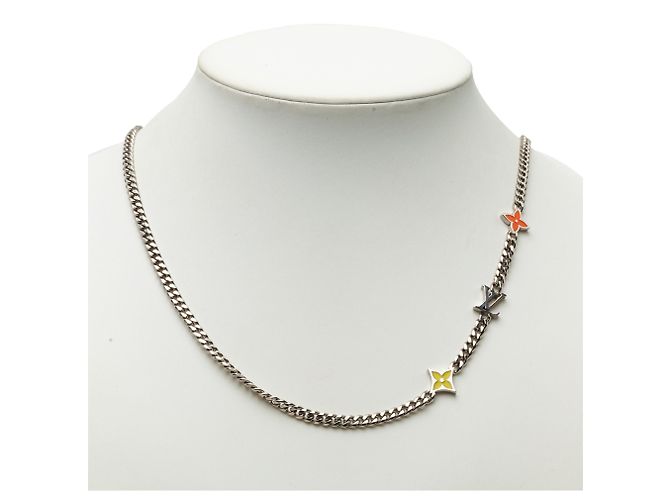 Collana Row Monogram in ottone argentato Louis Vuitton Argento - vista 6