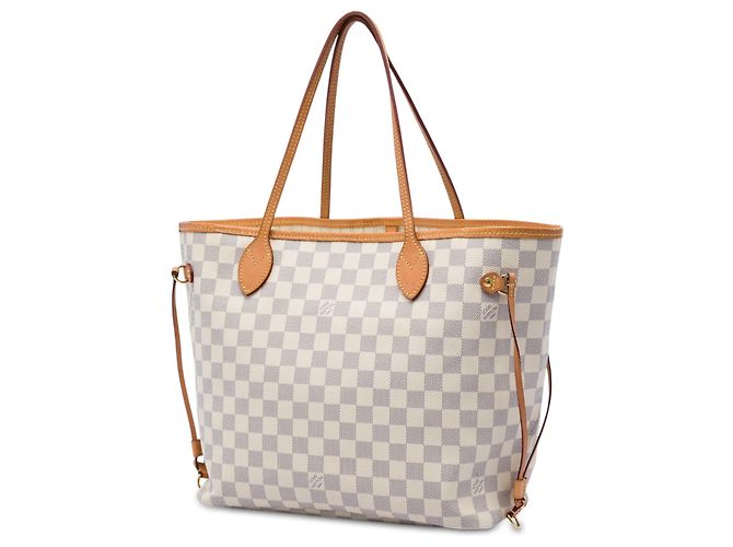 Louis Vuitton White Damier Azur Neverfull MM Bianco - vista 2