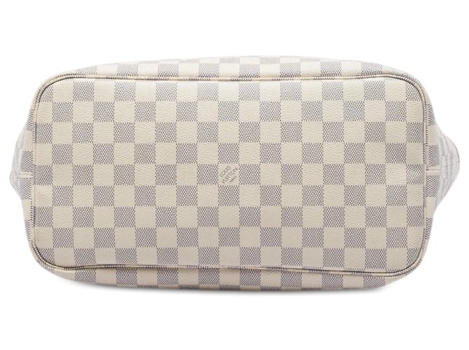 Louis Vuitton White Damier Azur Neverfull MM Bianco - vista 3