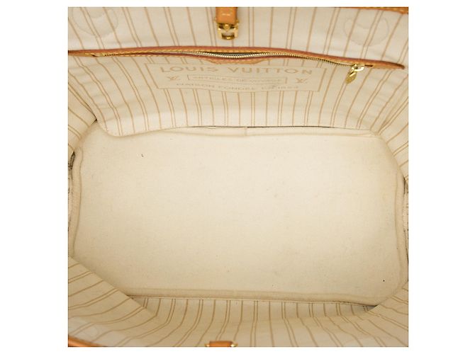 Louis Vuitton White Damier Azur Neverfull MM Bianco - vista 4