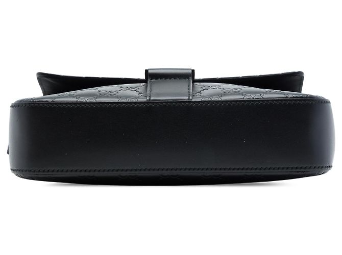 Borsa a tracolla con patta Gucci Black Guccissima Nero - vista 3