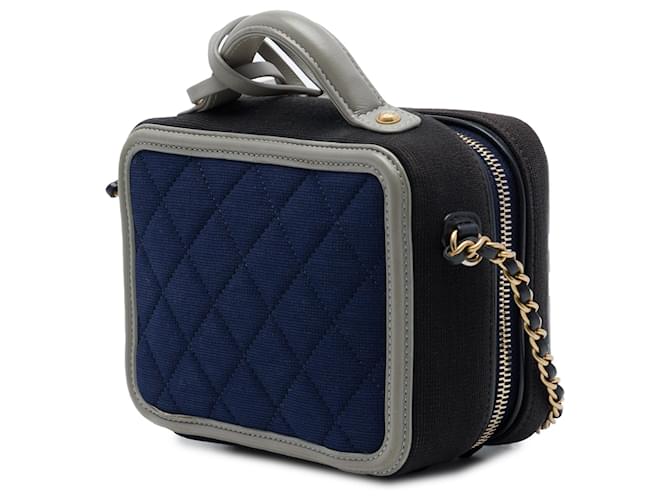 Chanel Blue Small Jersey CC Filigree Vanity Case - vista 2