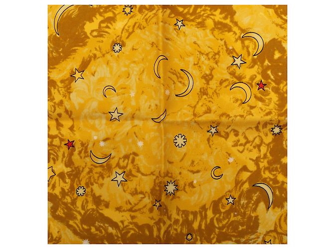 Hermès Yellow Annee des Etoiles Einstecktuch aus Seide 45 Gelb - Ansicht 6