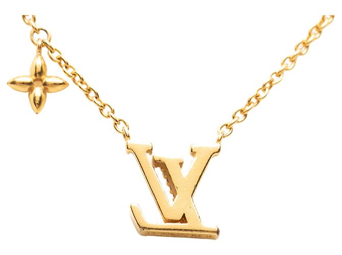 Collana con pendente LV Iconic Louis Vuitton Gold placcata in oro e strass D'oro - vista 2