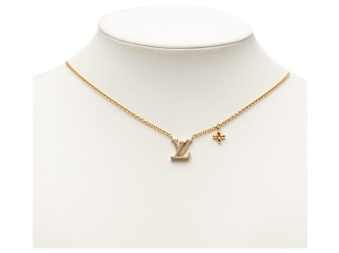 Collana con pendente LV Iconic Louis Vuitton Gold placcata in oro e strass D'oro - vista 7