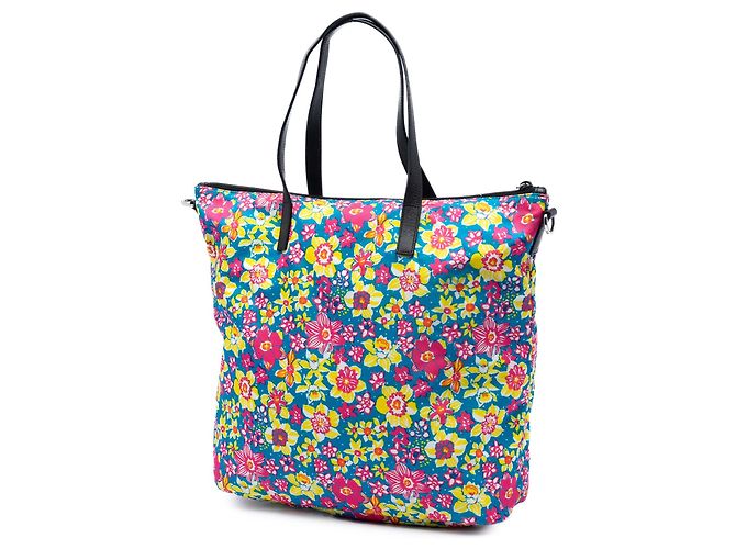 Borsa Satchel Prada in Tessuto Stampato Blu - vista 2