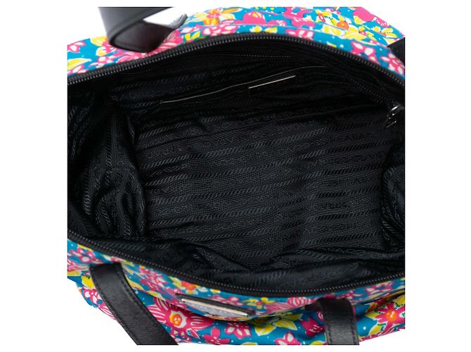 Borsa Satchel Prada in Tessuto Stampato Blu - vista 4