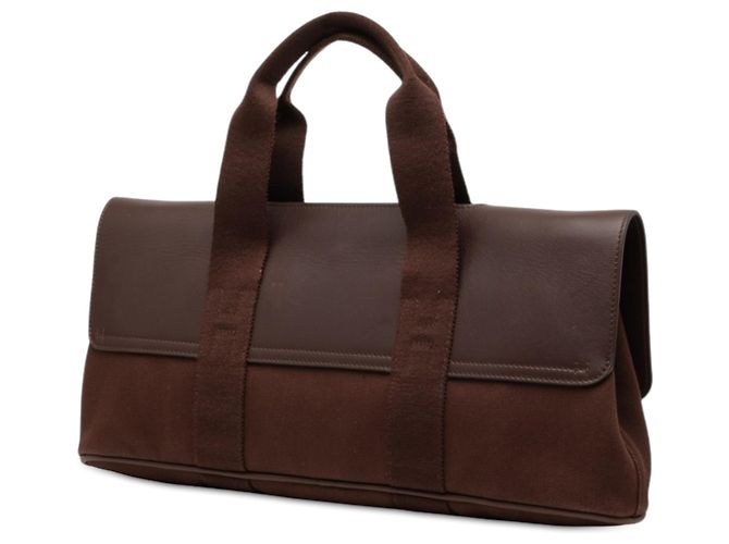 Hermès Brown Toile and Swift Valparaiso Long MM Marrone - vista 2
