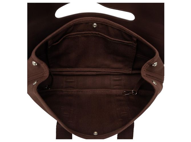 Hermès Brown Toile and Swift Valparaiso Long MM Marrone - vista 4