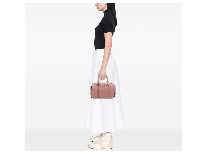 Borsa Satchel Gucci Small Microguccissima Rosa - vista 6