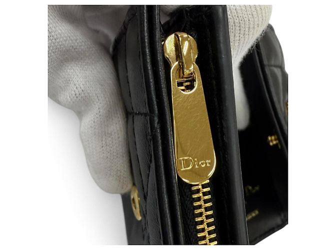 Cartera tri-fold de piel negra Christian Dior Negro - vista 10