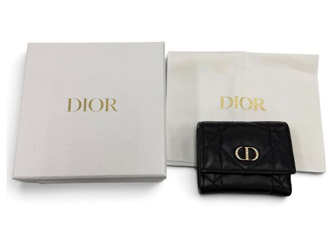 Cartera tri-fold de piel negra Christian Dior Negro - vista 2