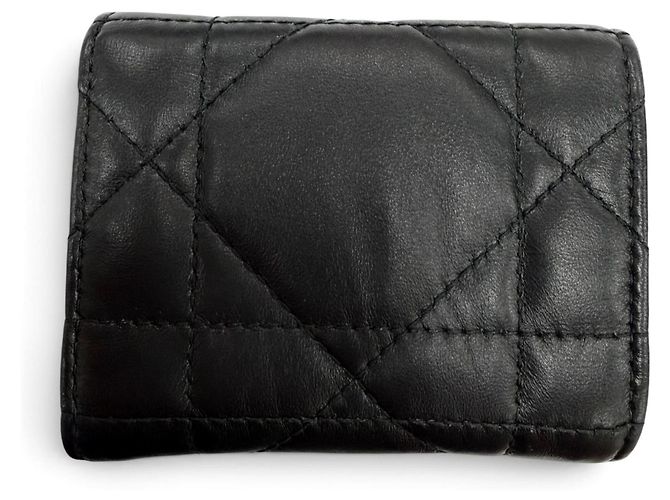 Cartera tri-fold de piel negra Christian Dior Negro - vista 3