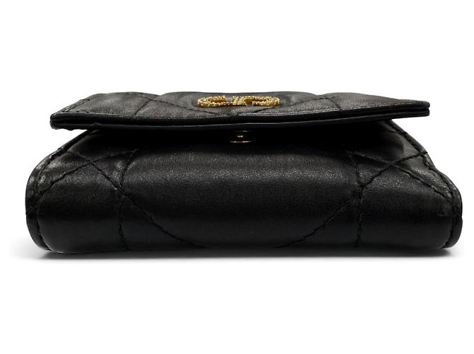 Cartera tri-fold de piel negra Christian Dior Negro - vista 4