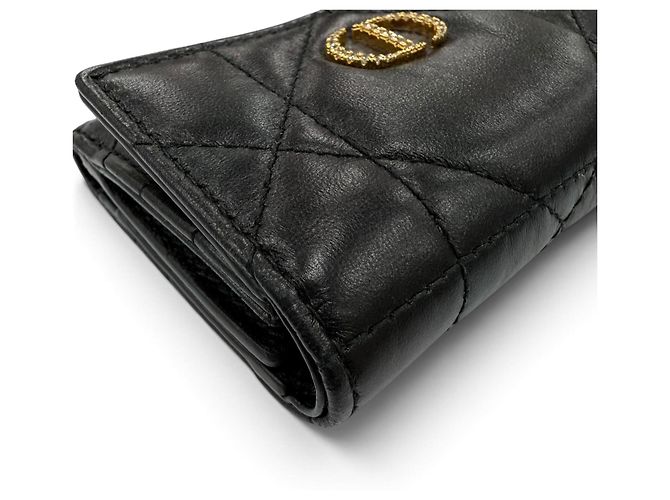 Cartera tri-fold de piel negra Christian Dior Negro - vista 5