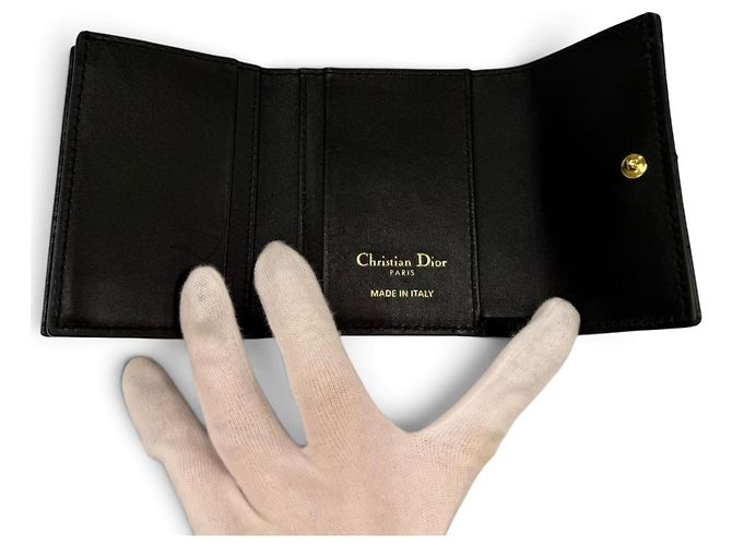 Cartera tri-fold de piel negra Christian Dior Negro - vista 6
