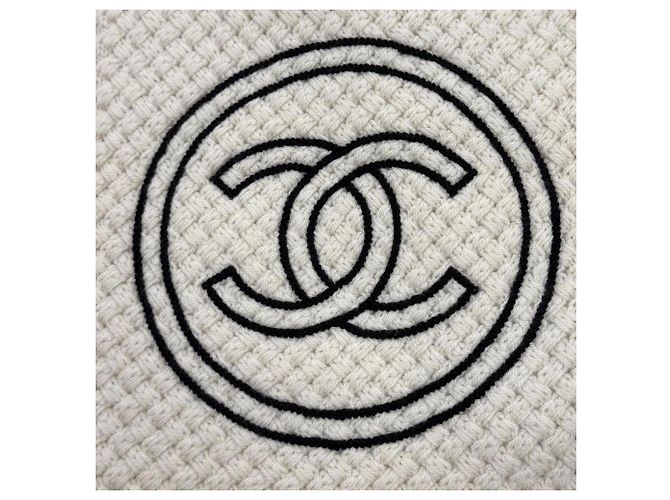 Chanel Cashmere Strick-Stola mit Coco Mark Schwarz Roh - Ansicht 5
