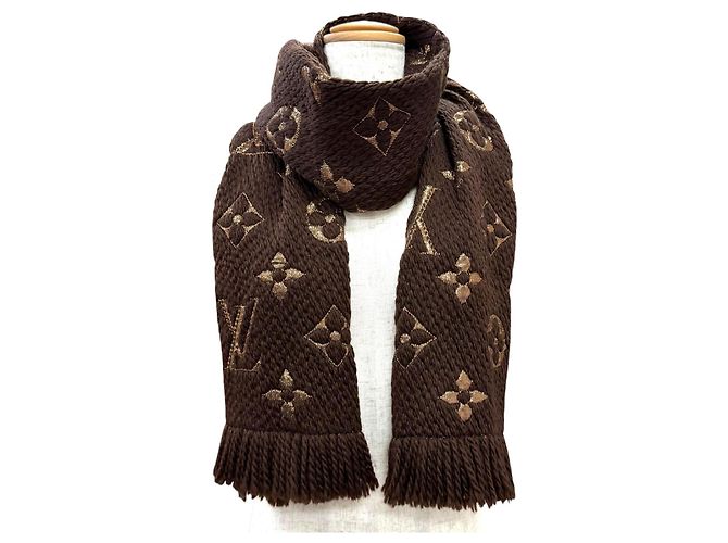 Stola Louis Vuitton in lana, seta e poliestere marrone - vista 2