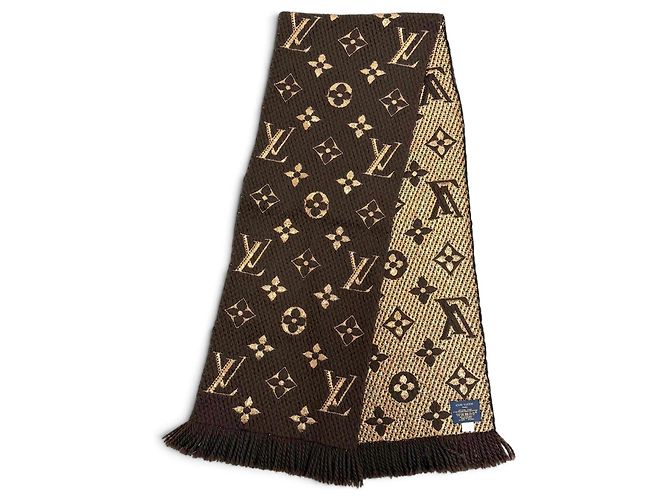 Stola Louis Vuitton in lana, seta e poliestere marrone - vista 3
