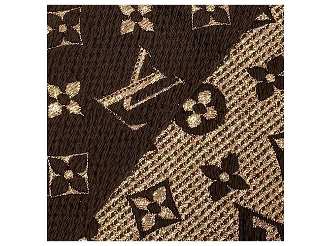 Stola Louis Vuitton in lana, seta e poliestere marrone - vista 4