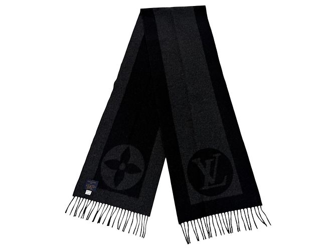 Stola Louis Vuitton in lana e cashmere Marrone Nero - vista 4
