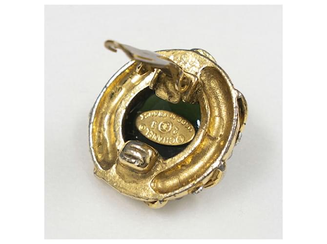 Orecchini a clip Chanel Coco Mark D'oro Verde - vista 10