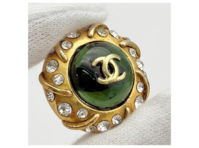 Orecchini a clip Chanel Coco Mark D'oro Verde - vista 11