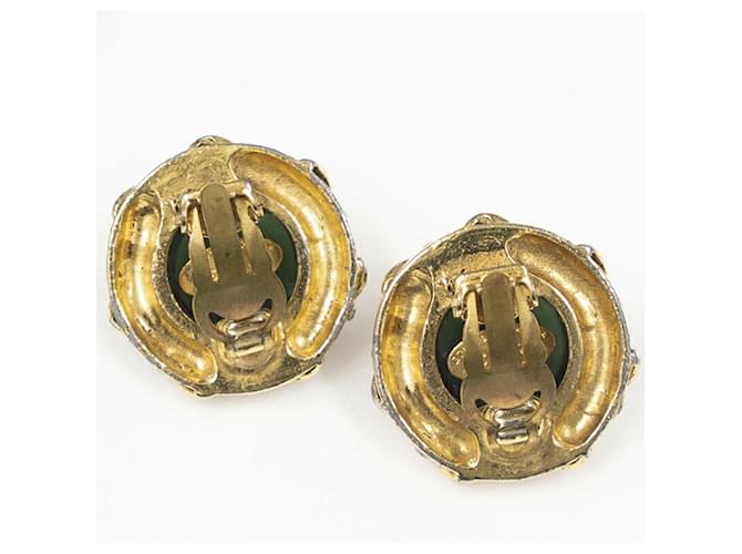 Orecchini a clip Chanel Coco Mark D'oro Verde - vista 2